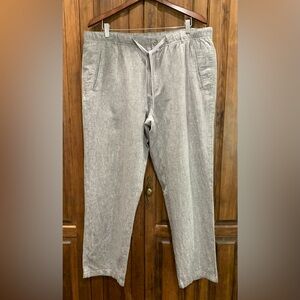 Tasso Elba Island Grey Linen Blend Pants Sz XL